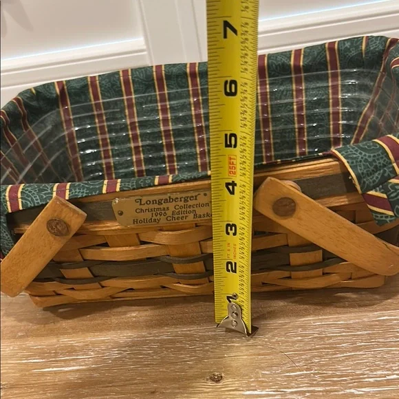 Longaberger Brown Holiday Cheer Basket with Green Liner - Picture 14 of 16